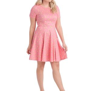 Unique Vintage Pink Dress with Yellow Accents